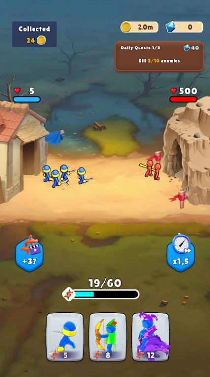 放置士兵消灭一切的敌人(3)