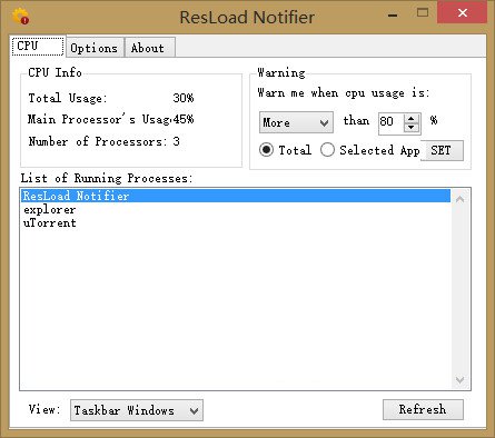 cpu利用率查看软件(ResLoad Notifier) 1.4.4.1 官方版