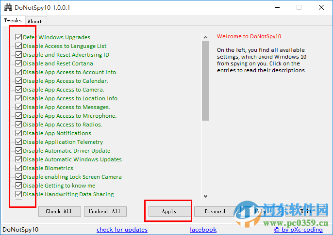 donotspy10(Win10隐私设置) 1.0.0.1 免费中文版