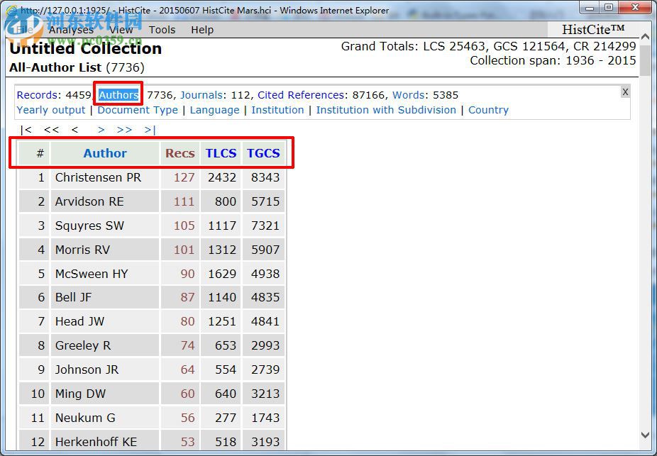 histcite(文献索引分析软件) 附使用教程 12.03.17 最新免费版