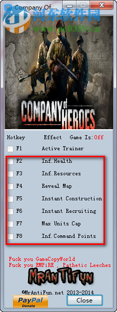 英雄连通用七项修改器下载 2.700.2.42 绿色免费版