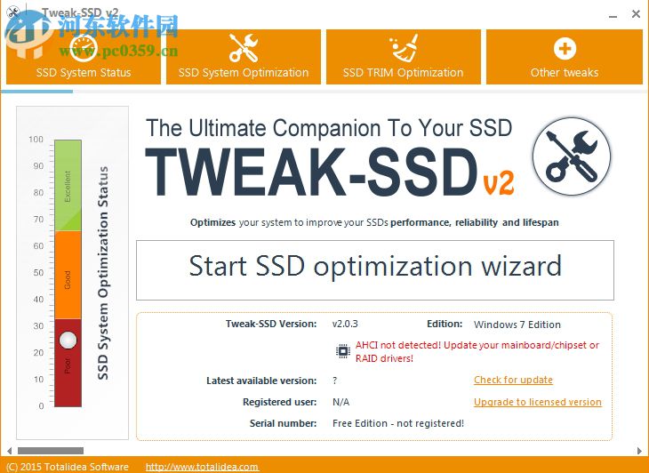 ssd固态硬盘优化工具(Tweak SSD) 2.0.3 免费版