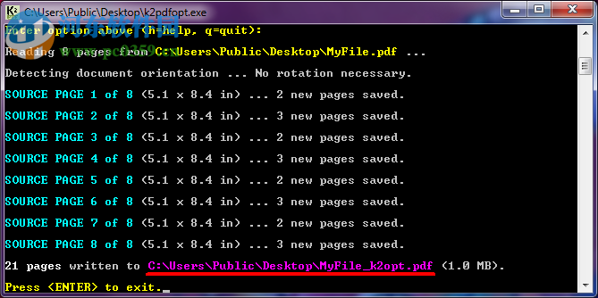 k2pdfopt GUI(Kindle的PDF转换器) 2.4 官方最新版
