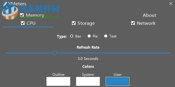 XMeters(任务栏监视软件) 1.0.83.0 官方版