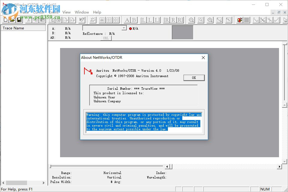 OTDR测试曲线图仿真软件TrcView 4.0 官方免费版