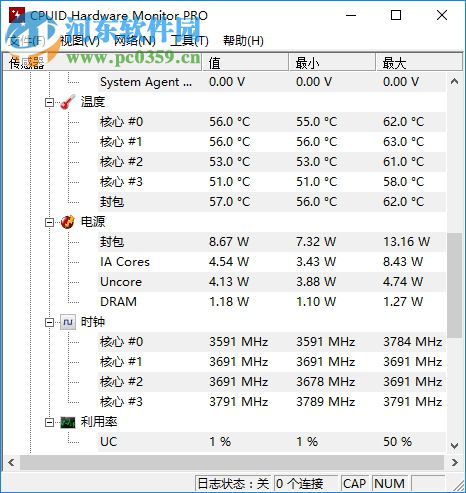 CPUID HWMonitor Pro汉化版下载(电脑硬件监测工具) 1.34.0 绿色汉化版