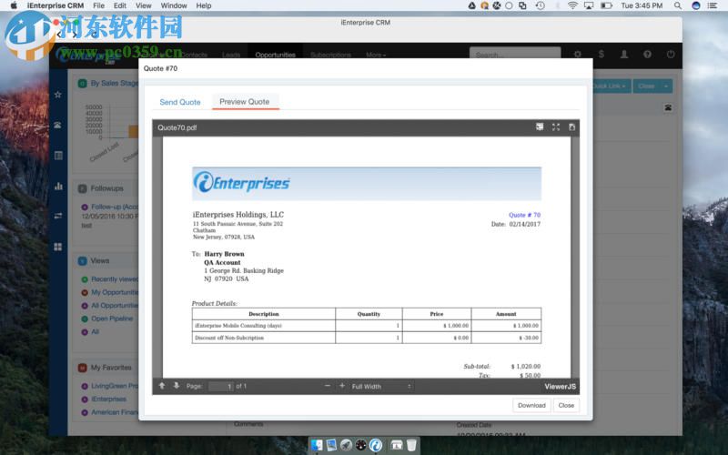 iEnterprise CRM for Mac（crm管理系统） 1.2