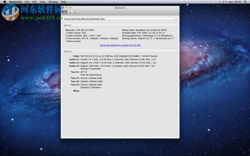 MediaInfo For mac(媒体信息检测) 0.7.981 中文版