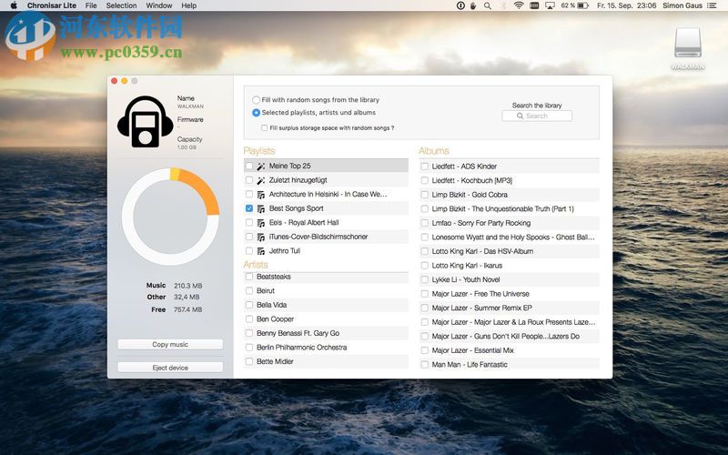 Chronisar精简版 for mac( iTunes音乐同步工具) 1.0 免费版