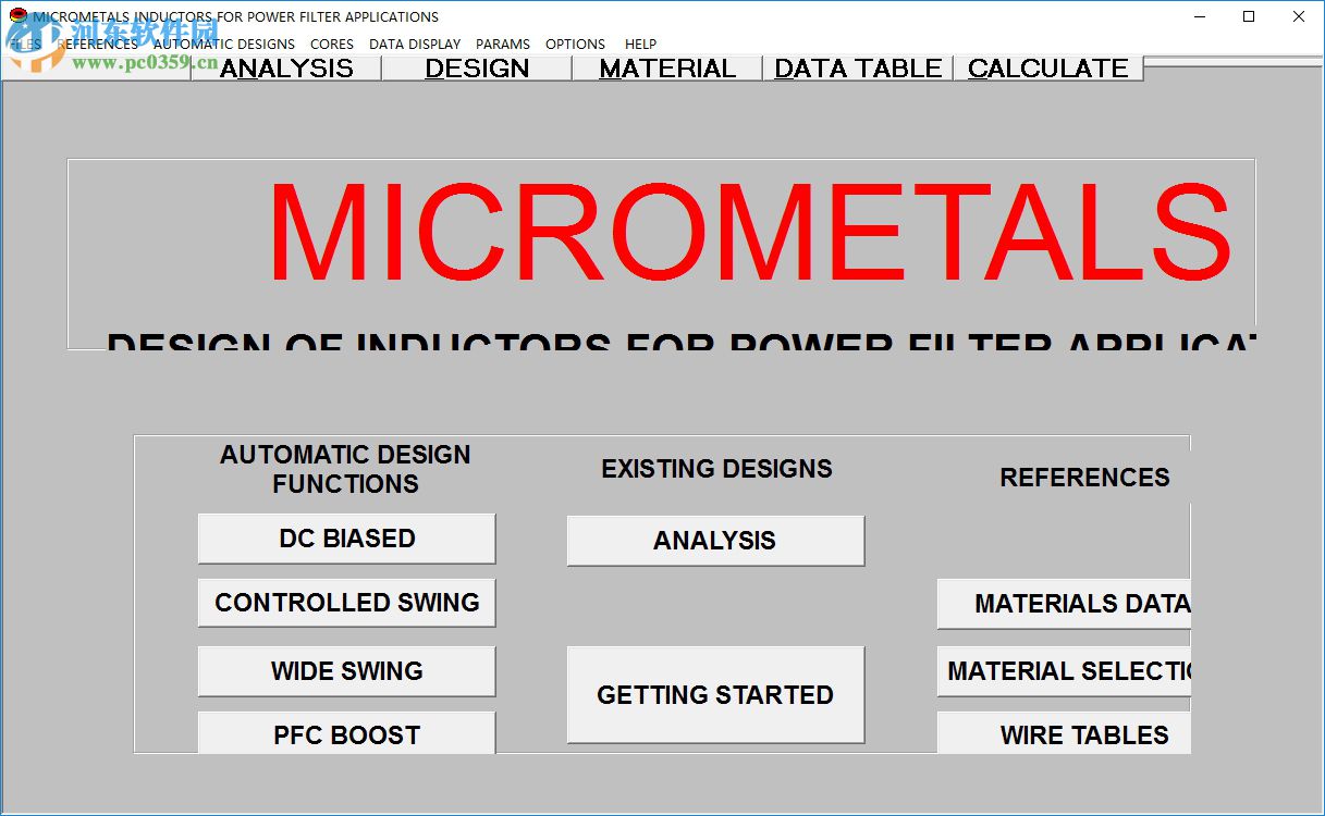 MICROMETALS(电感设计软件) 1.1 绿色版