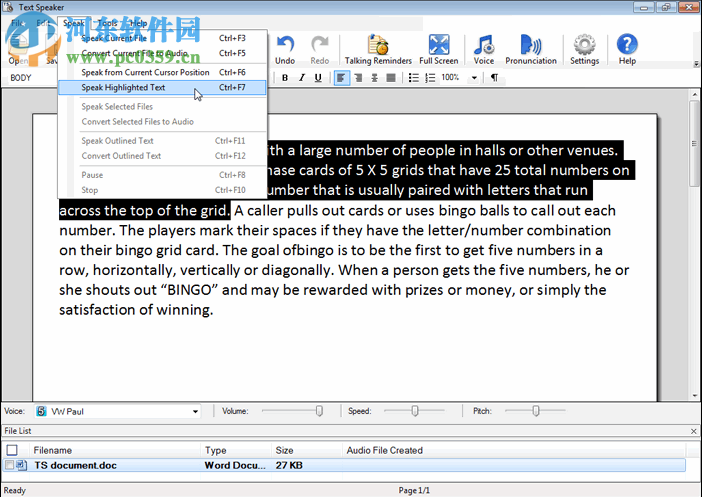 Text Speaker(文本转语音)