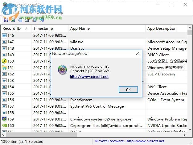 NetworkUsageView(宽带使用分析软件) 1.06 免费版