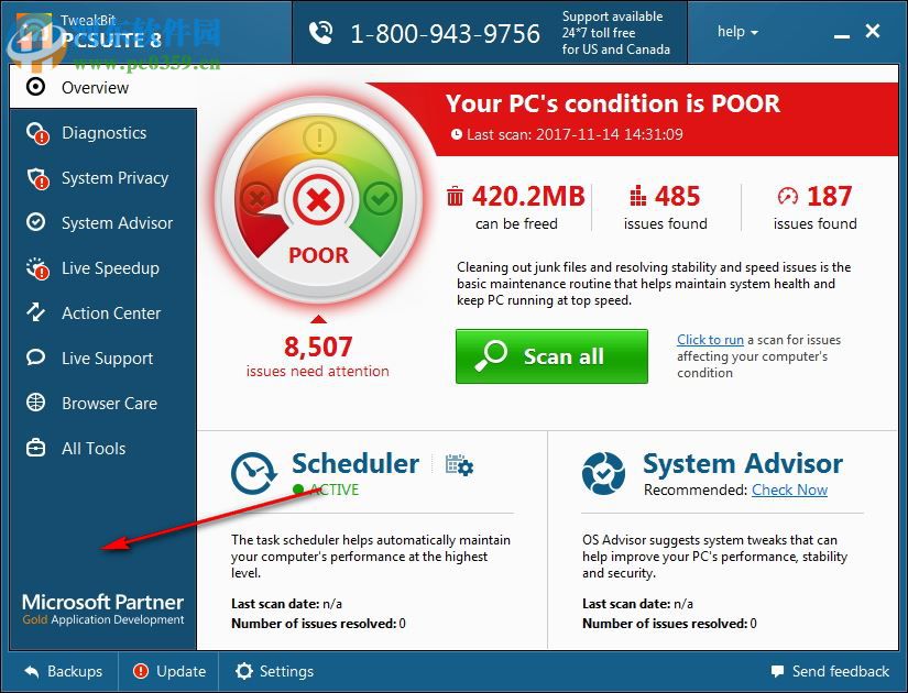 TweakBit PCSuite(系统优化清理软件) 10.0.17 官方版