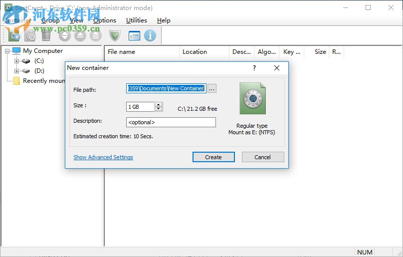 虚拟分区创建加密(Jetico BestCrypt) 9.03.19 官方版