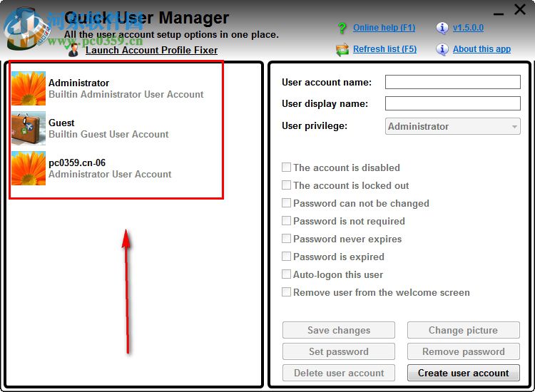 Quick User Manager(快速设置windows系统账户)
