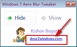 Windows 7 Aero Blur Tweaker(窗口去磨砂工具) 1.0 绿色免费版