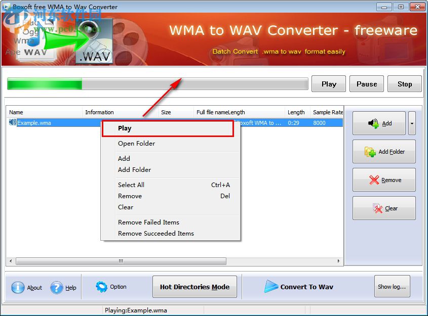 Boxoft WMA to Wav converter(WMA转Wav格式) 1.0 官方版