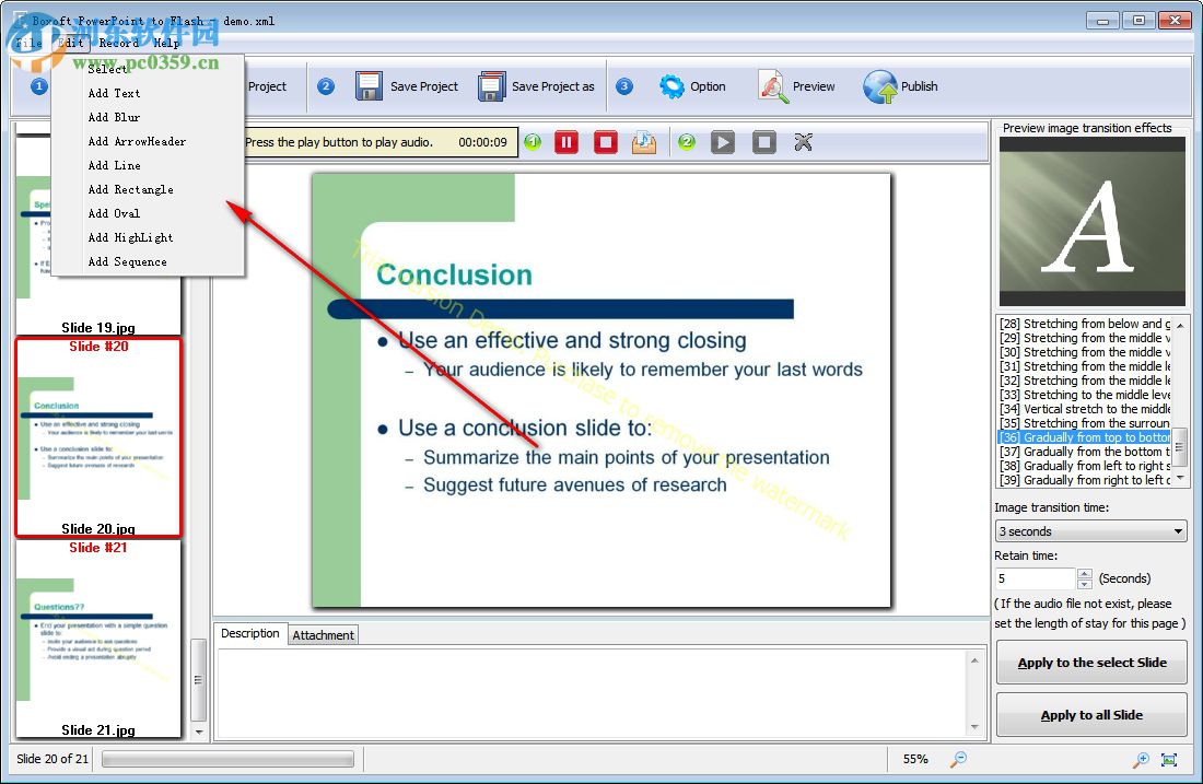 Boxoft PowerPoint to Flash(PPT转Flash软件) 1.1 官方版