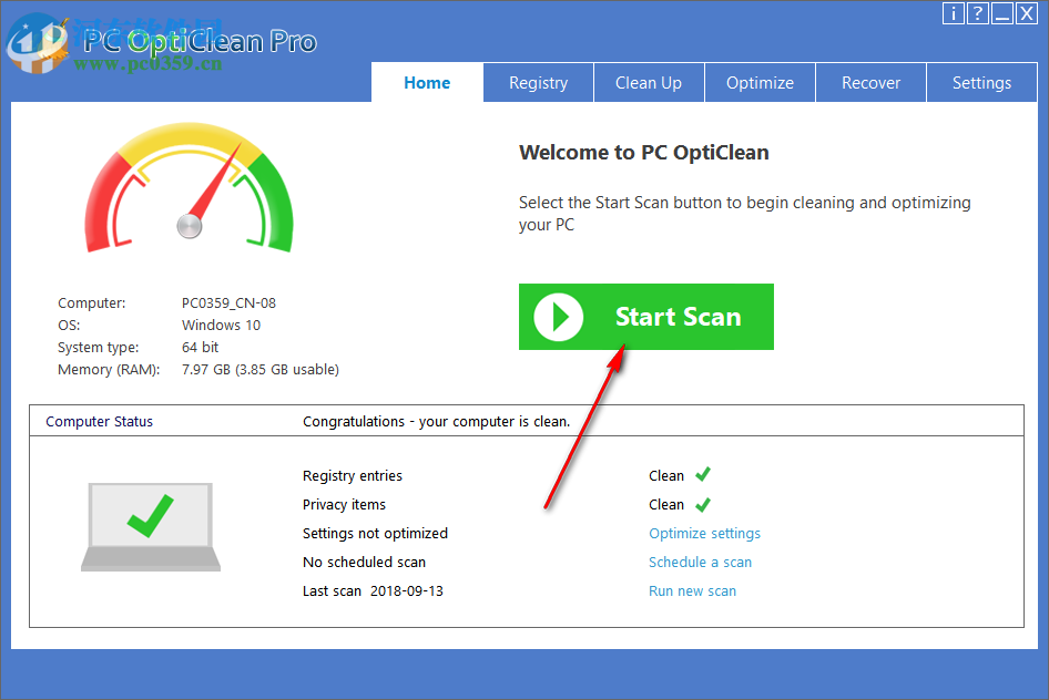PC OptiClean(系统优化工具) 4.4 免费版