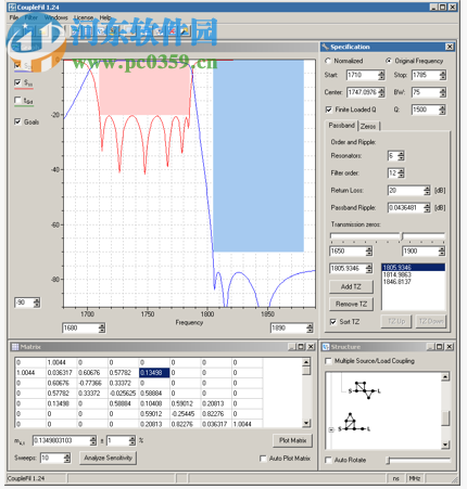 CoupleFil(滤波器耦合矩阵计算器) 1.3 官方版