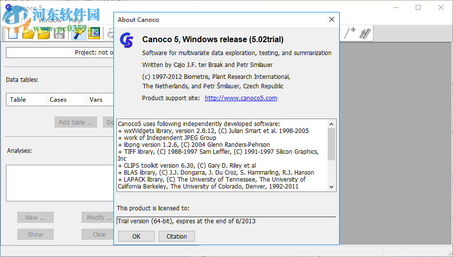 Canoco(生态数据处理软件) 5.02 免费版