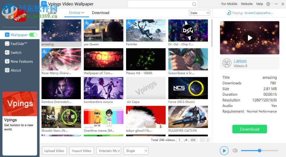 Vpings Video Wallpaper(<a href=/s/spzmrj/ target=_blank class=infotextkey>视频桌面</a>软件) 4.31 绿色版