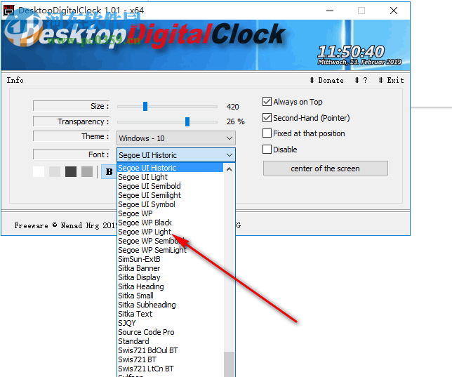 DesktopDigitalClock(桌面数字时钟)