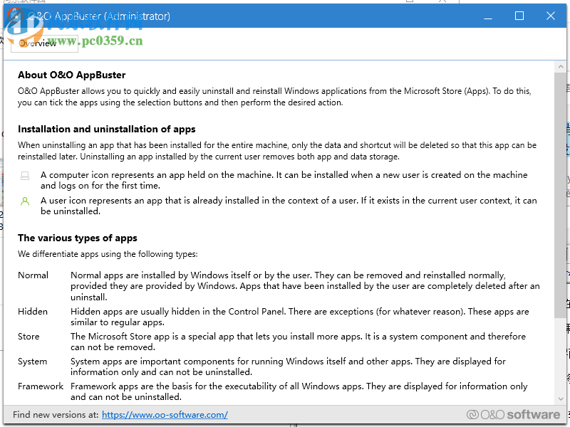O&O AppBuster(win10应用删除软件) 1.0.1338 官方版