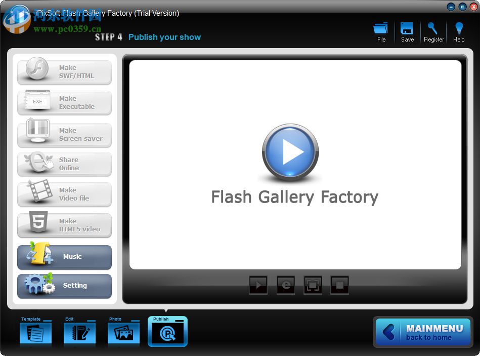iPixSoft Flash Gallery Factory(Flash幻灯片制作软件) 2.5.0.0 官方版