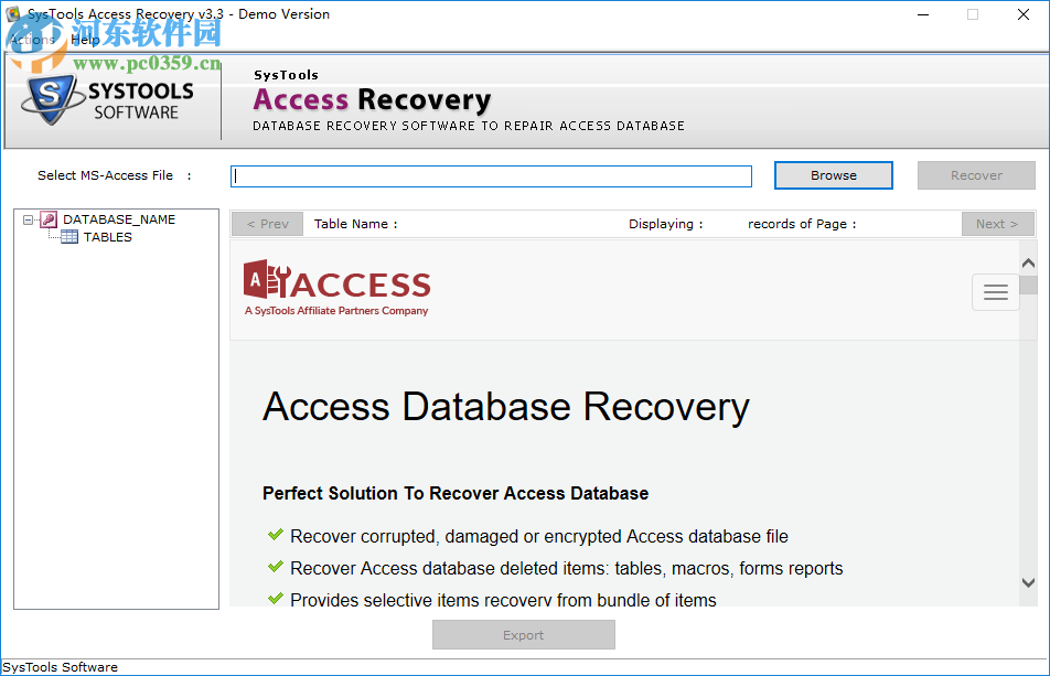 Access数据库恢复软件(SysTools Access recovery) 3.3 官方版