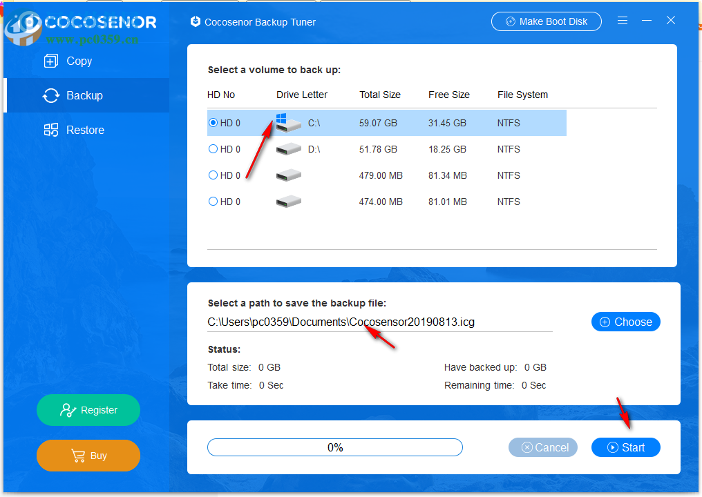 Cocosenor Backup Tuner(系统分区备份软件) 3.0 官方版