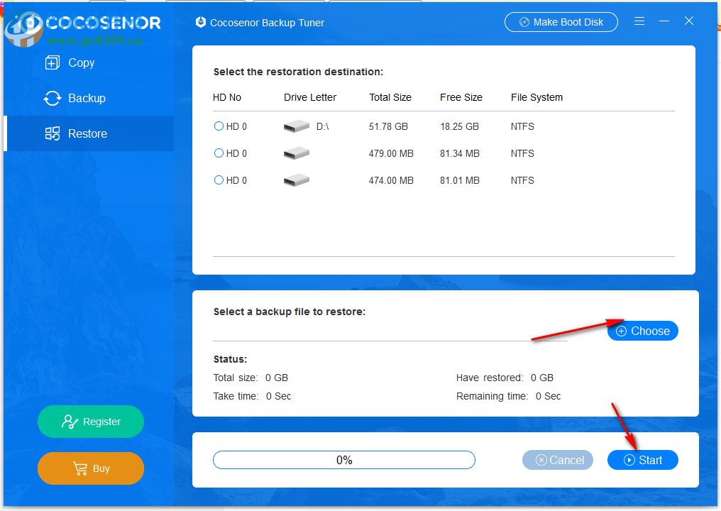 Cocosenor Backup Tuner(系统分区备份软件) 3.0 官方版