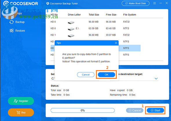 Cocosenor Backup Tuner(系统分区备份软件) 3.0 官方版