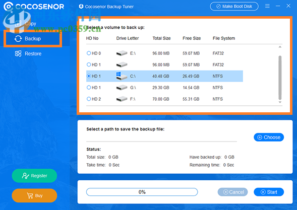 Cocosenor Backup Tuner(系统分区备份软件) 3.0 官方版