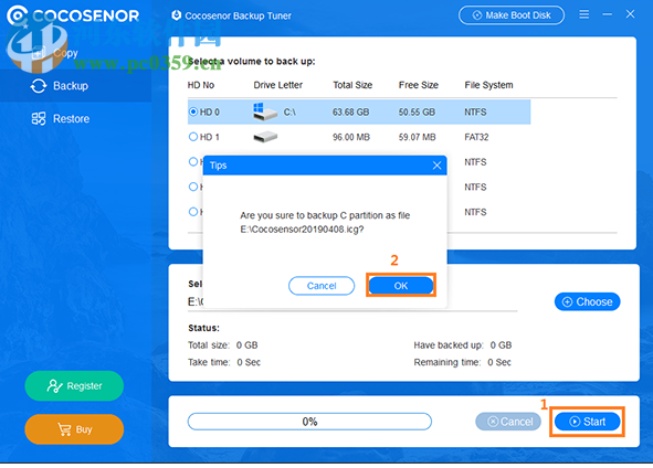 Cocosenor Backup Tuner(系统分区备份软件) 3.0 官方版