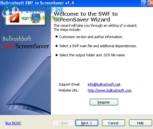 BullrushSoft SWF to ScreenSaver(SWF转屏幕保护工具) 1.72 中文版