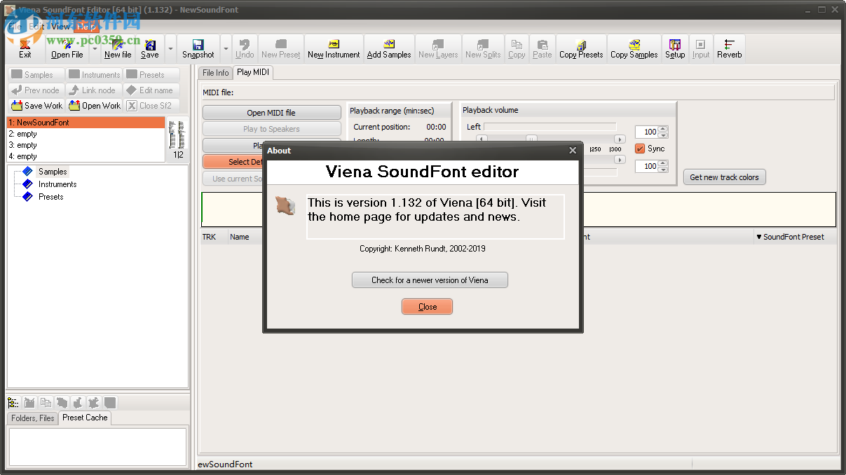 Viena SoundFont Editor(音频采样收集) 1.132 官方版