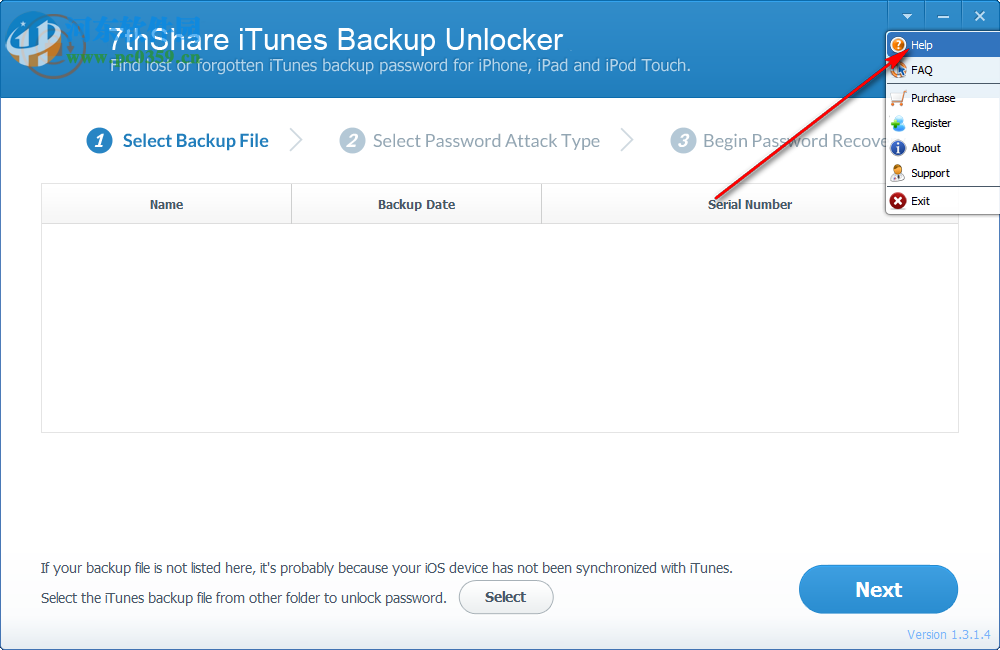 7thShare iTunes Backup Unlocker(iTunes备份解锁器) 1.3.1.4 官方版