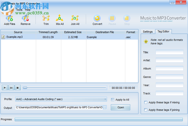 Music to MP3 Converte(音乐格式转换工具)