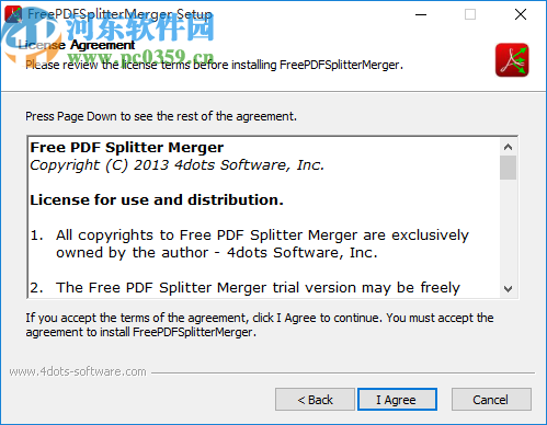 Free PDF Splitter Merger 4dots(PDF分割合并软件)