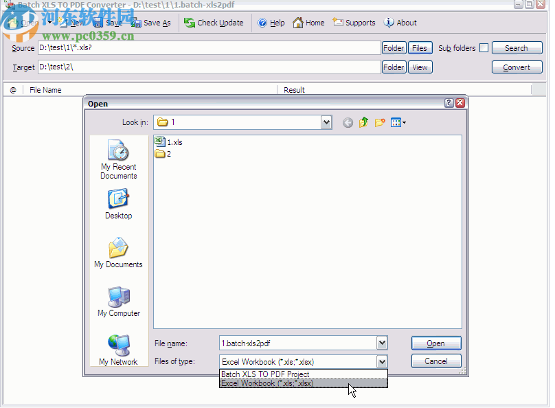 Batch XLS TO PDF Converter(XLS到PDF转换器)