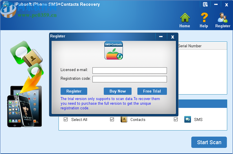 iPubsoft iPhone SMS+Contacts recovery
