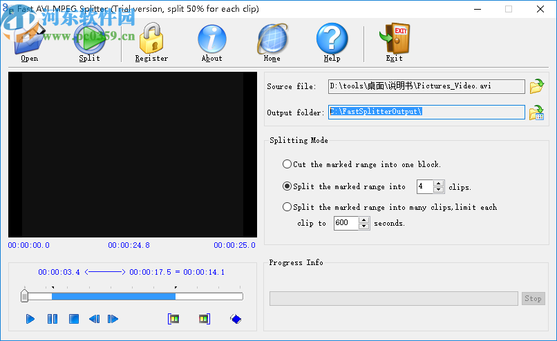 Fast AVI MPEG Splitter(视频分割工具)