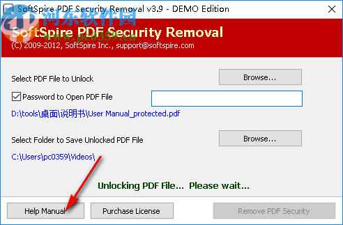 SoftSpire PDF Security Removal(PDF密码删除工具)