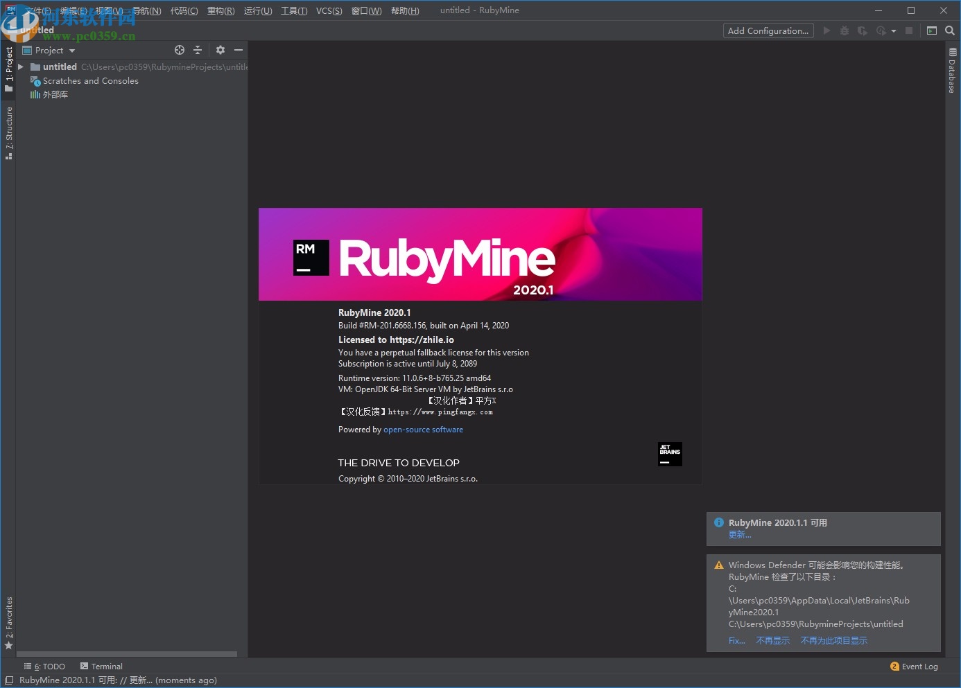 RubyMine2020.1汉化文件